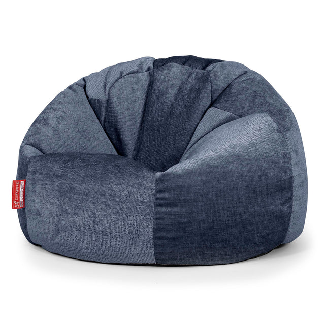 Klassieke Zitzak Stoel - Chenille Marineblauw 01