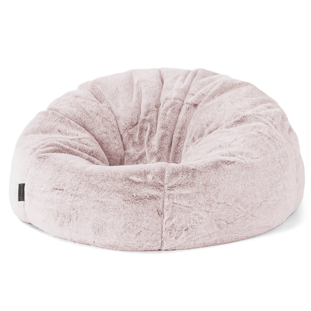 Klassieke Zitzak Stoel - Nepkonijnenbont Stoffig Roze 01