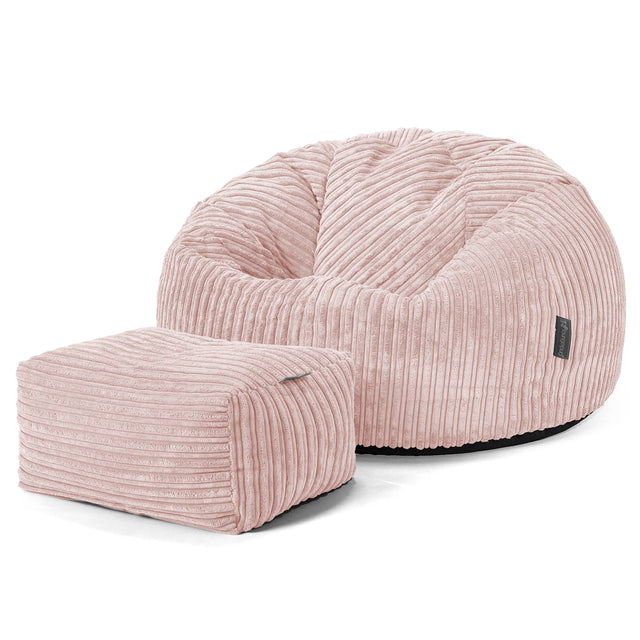 Klassieke Zitzak Stoel - Corduroy Blozen Roze 02