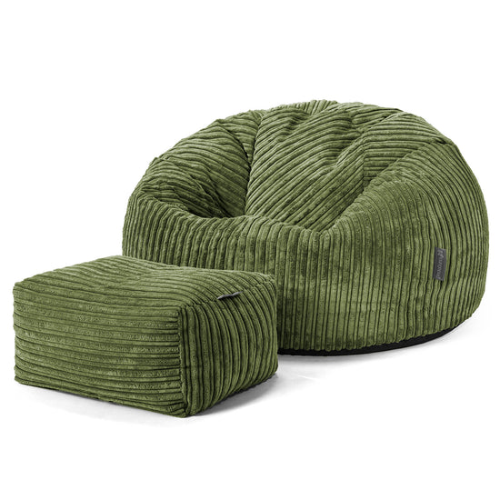 Klassieke Zitzak Stoel - Corduroy Bosgroen 02