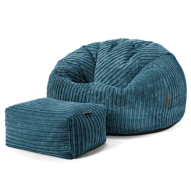 Klassieke Zitzak Stoel - Corduroy Marineblauw 02
