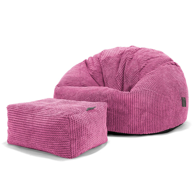 Klassieke Zitzak Stoel - Pompom Roze 02