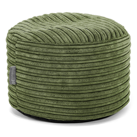 Kleine Ronde Voetenbank - Corduroy Bosgroen 01