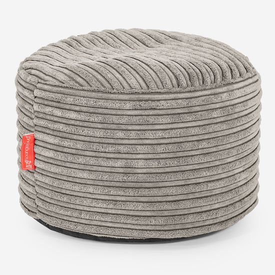 Kleine Ronde Voetenbank - Corduroy Mink 01