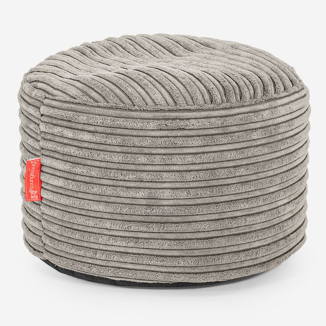 Kleine Ronde Voetenbank - Corduroy Mink 01