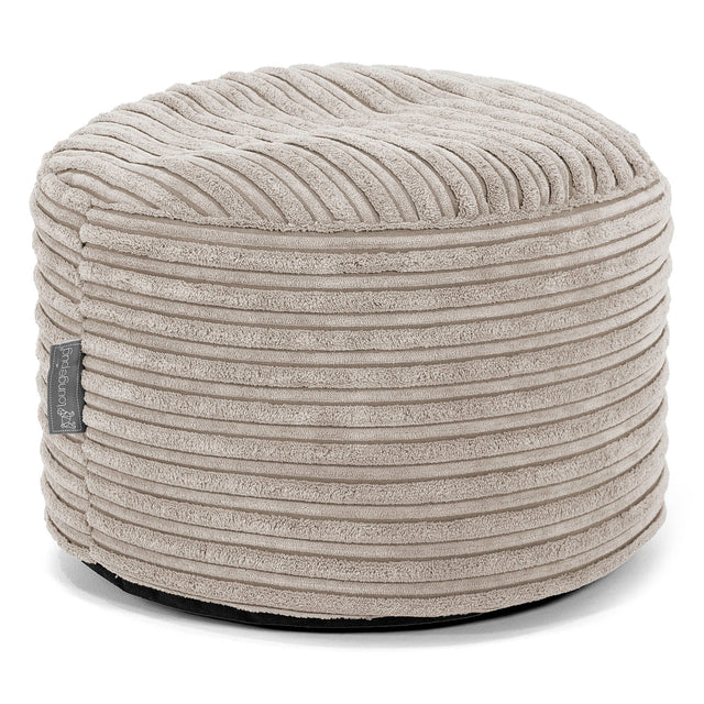 Kleine Ronde Voetenbank - Corduroy Mink 01