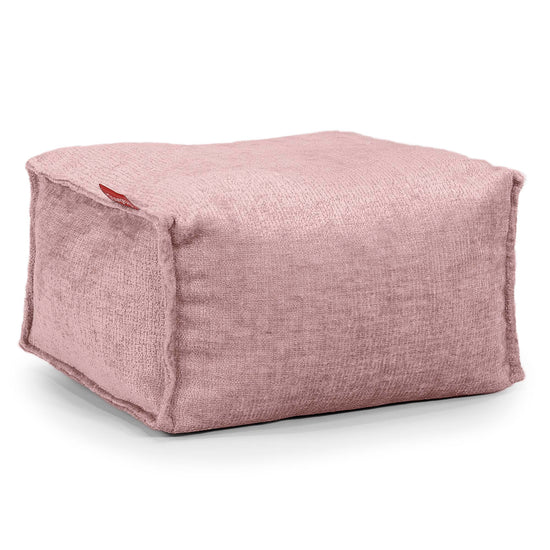 Kleine Voetenbank - Chenille Roze 01