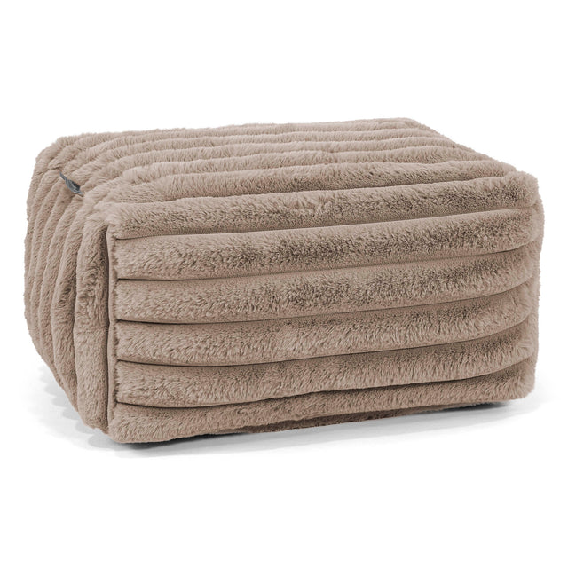 Kleine Voetenbank - Ultra Pluche Corduroy Mink 01