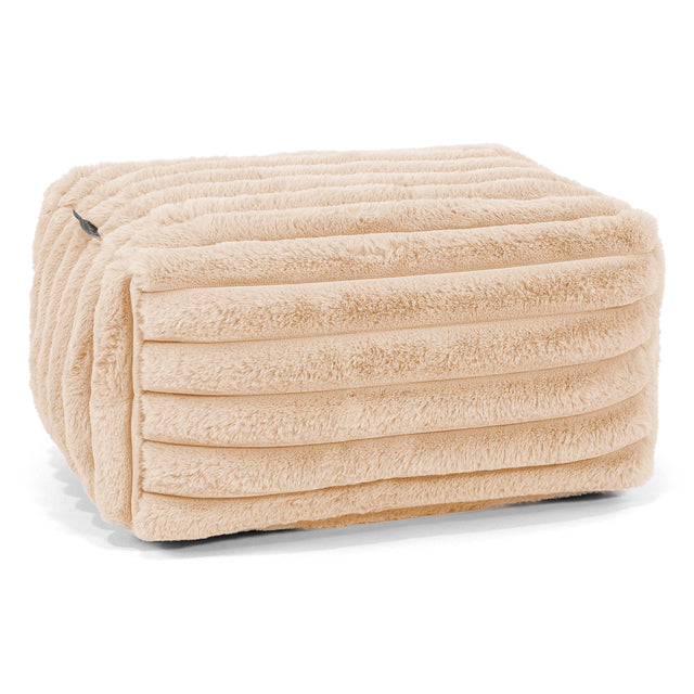 Kleine Voetenbank - Ultra Pluche Corduroy Perzik 01