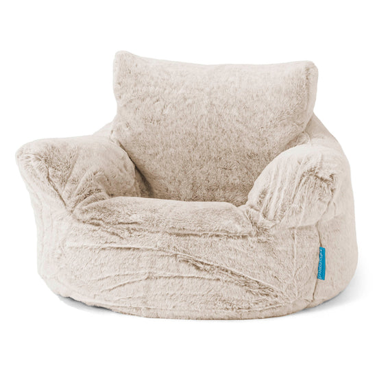 Kleuterfauteuil Zitzak 1-3 jaar oud - Nepkonijnenbont Goudbruin 01