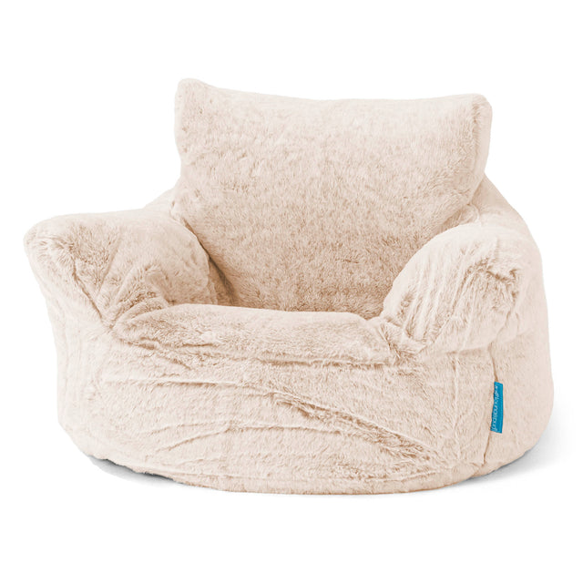 Kleuterfauteuil Zitzak 1-3 jaar oud - Nepkonijnenbont Wit 01