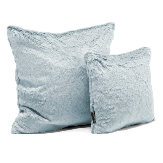 Kussen 47 x 47cm - Nepkonijnenbont Stoffig Blauw 02
