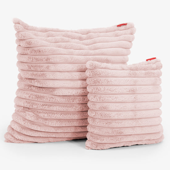 Kussenhoes 47 x 47cm - Ultra Pluche Corduroy Stoffig Roze 02
