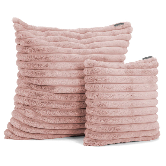 Kussenhoes 47 x 47cm - Ultra Pluche Corduroy Stoffig Roze 02