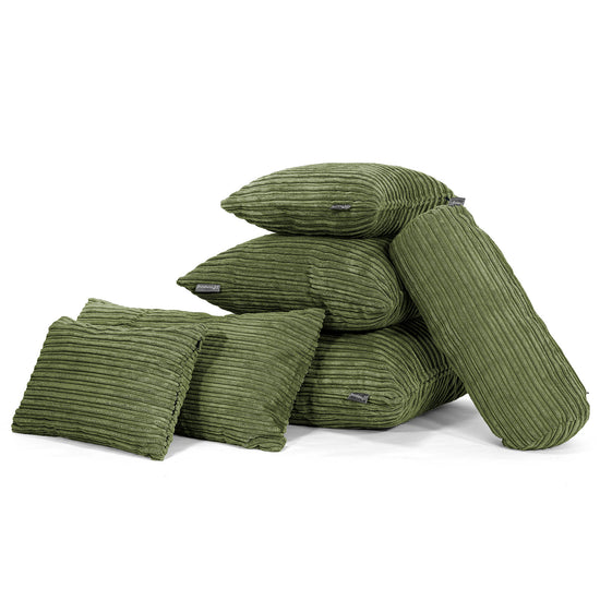 Kussenhoes Rond 50cm - Corduroy Bosgroen 03