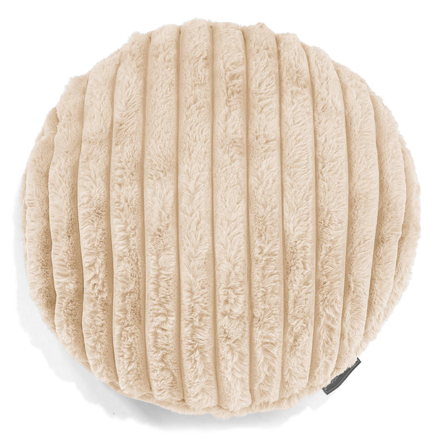 Kussenhoes Rond 50cm - Ultra Pluche Corduroy Crème 01