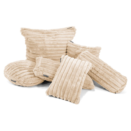 Kussenhoes Rond 50cm - Ultra Pluche Corduroy Crème 02