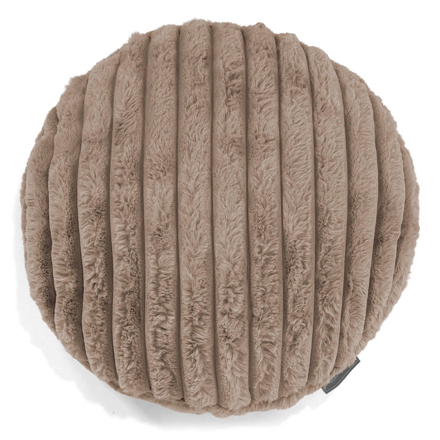 Kussenhoes Rond 50cm - Ultra Pluche Corduroy Mink 01