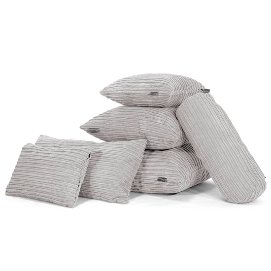 Langwerpige Kussenhoes 35 x 50cm - Corduroy Aluminium Zilver 04