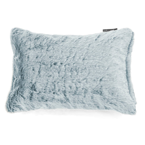 Langwerpige Kussen 35 x 50cm - Nepkonijnenbont Stoffig Blauw 01