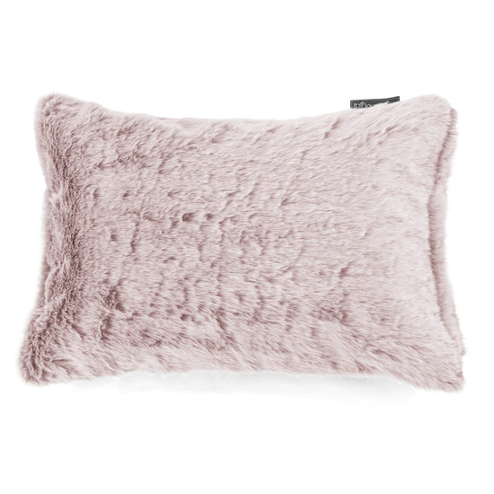 Langwerpige Kussen 35 x 50cm - Nepkonijnenbont Stoffig Roze 01