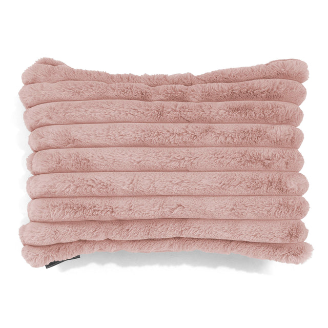 Langwerpige Kussenhoes 35 x 50cm - Ultra Pluche Corduroy Stoffig Roze 01