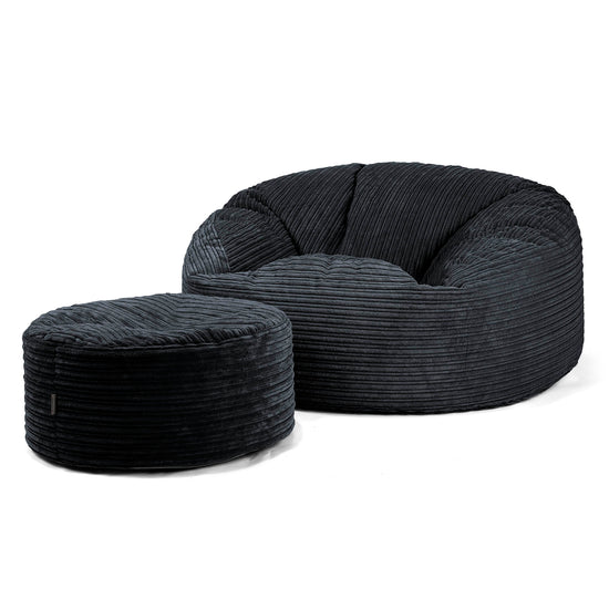 Mammoet Zitzak Bank - Corduroy Zwart 04