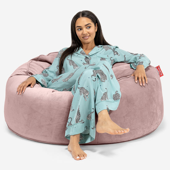 Mammoet Zitzak Bank - Fluweel Roze 01