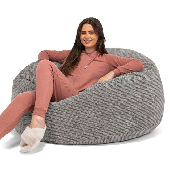 Mammoet Zitzak Bank - Pompom Antraciet 01