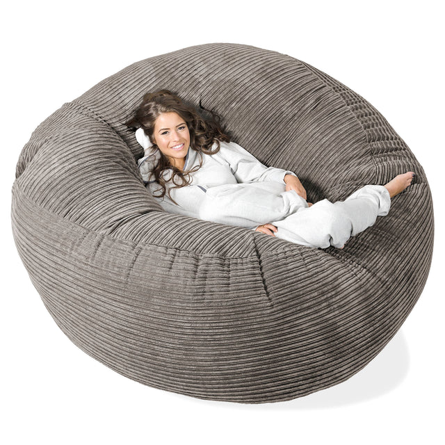 Mega-Mammoet Zitzak Bank - Corduroy Graphite Grijs 01