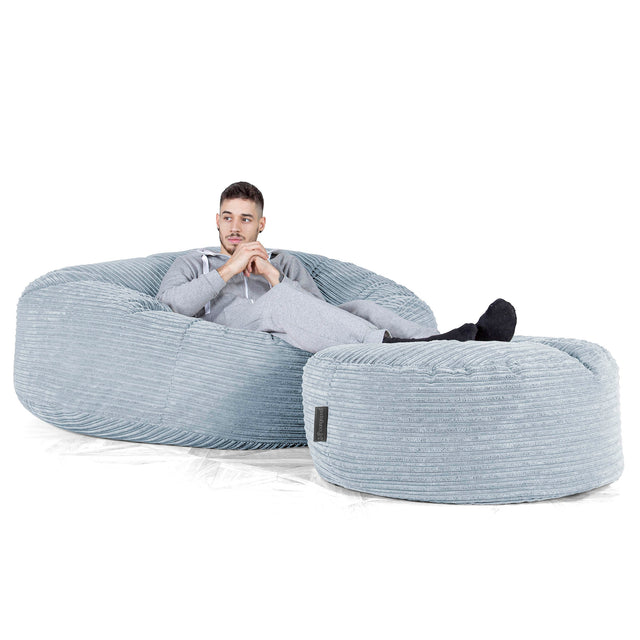Mega-Mammoet Zitzak Bank - Corduroy Baby Blauw 02