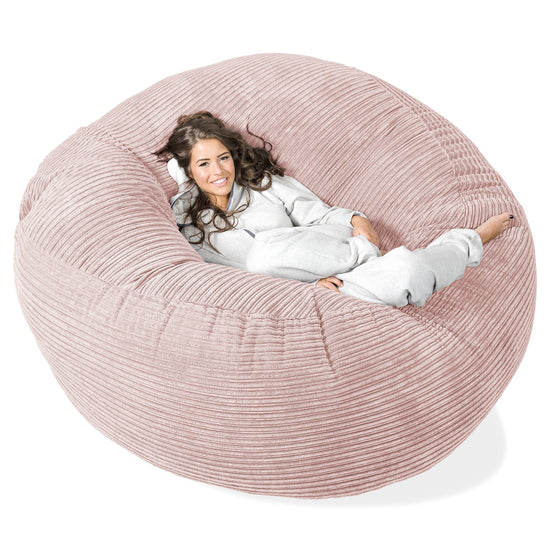 Mega-Mammoet Zitzak Bank - Corduroy Blozen Roze 01