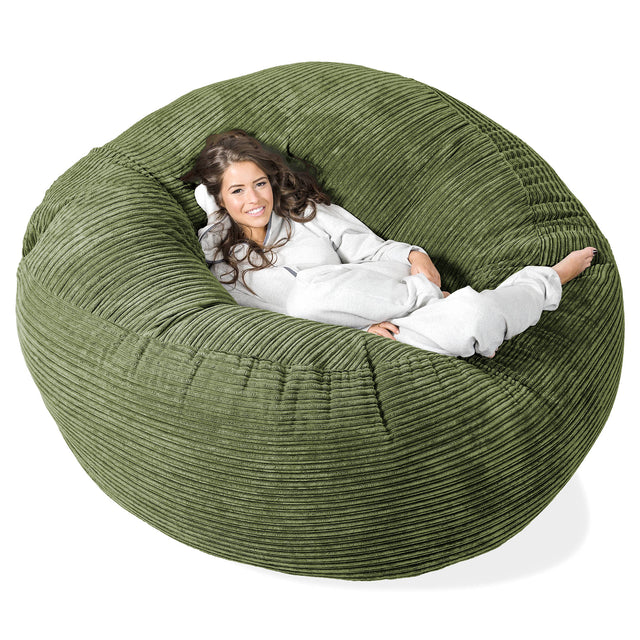 Mega-Mammoet Zitzak Bank - Corduroy Bosgroen 01