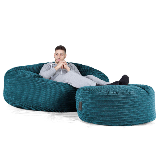 Mega-Mammoet Zitzak Bank - Corduroy Teal 02