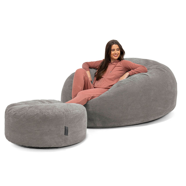 Mega-Mammoet Zitzak Bank - Pompom Antraciet 02