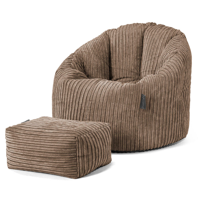 Omhelzing Zitzak Stoel - Corduroy Mocha Bruin 02
