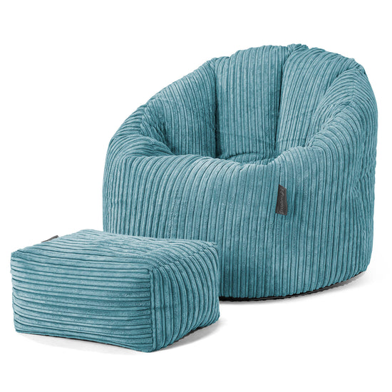 Omhelzing Zitzak Stoel - Corduroy Petrol 02