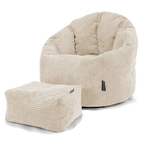 Omhelzing Zitzak Stoel - Pompom Crème 02