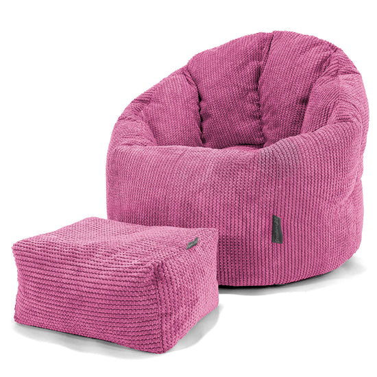 Omhelzing Zitzak Stoel - Pompom Roze 02