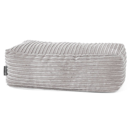 Rechthoekig Voetenbank Poef - Corduroy Aluminium Zilver 01