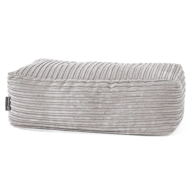 Rechthoekig Voetenbank Poef - Corduroy Aluminium Zilver 01