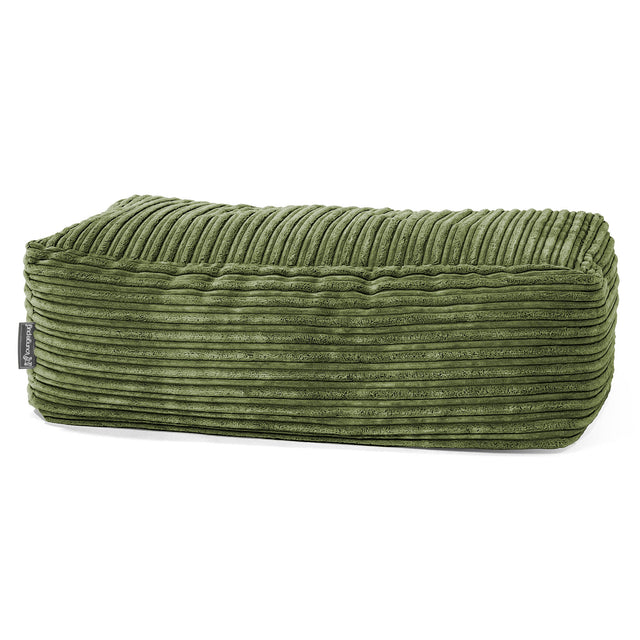 Rechthoekig Voetenbank Poef - Corduroy Bosgroen 01