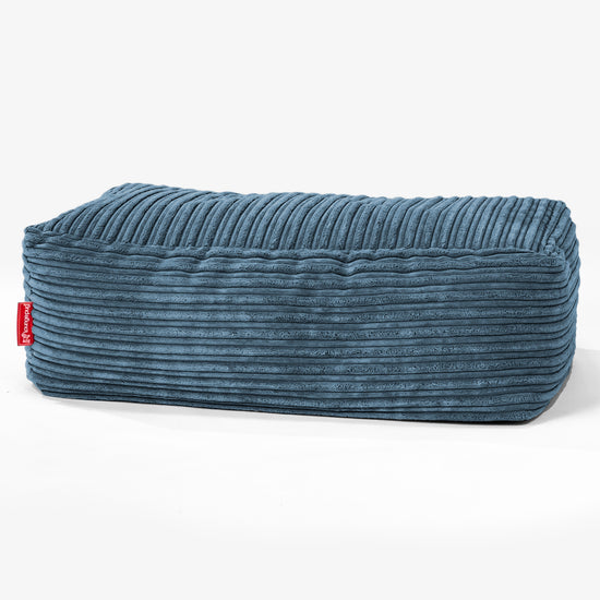 Rechthoekig Voetenbank Poef - Corduroy Marineblauw 01