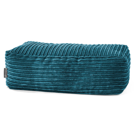 Rechthoekig Voetenbank Poef - Corduroy Teal 01