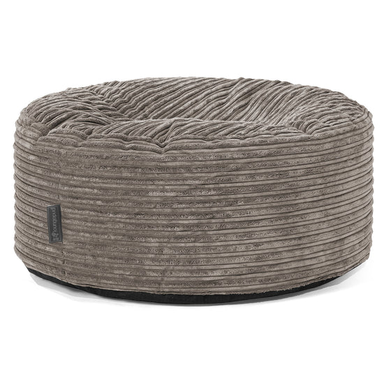 Ronde Poef - Corduroy Graphite Grijs 01