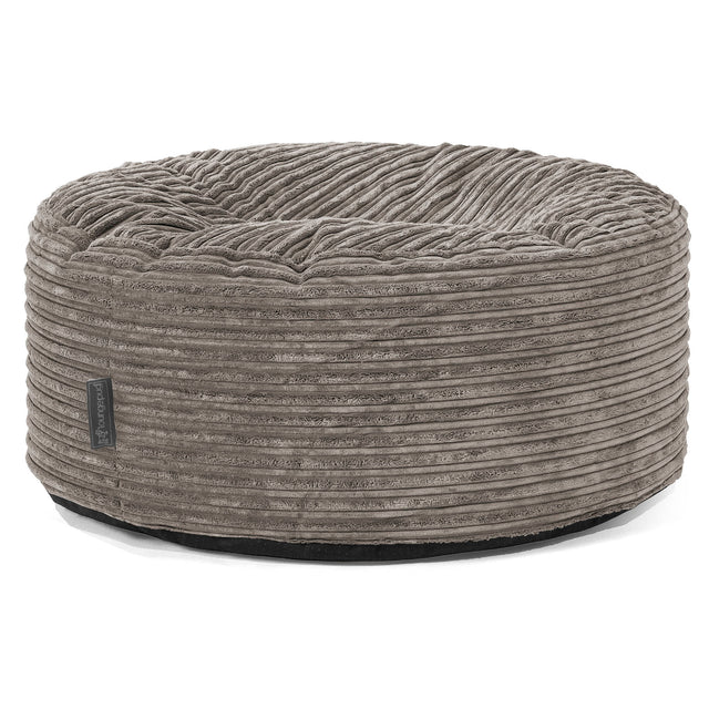 Ronde Poef - Corduroy Graphite Grijs 01