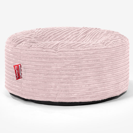 Ronde Poef - Corduroy Blozen Roze 01