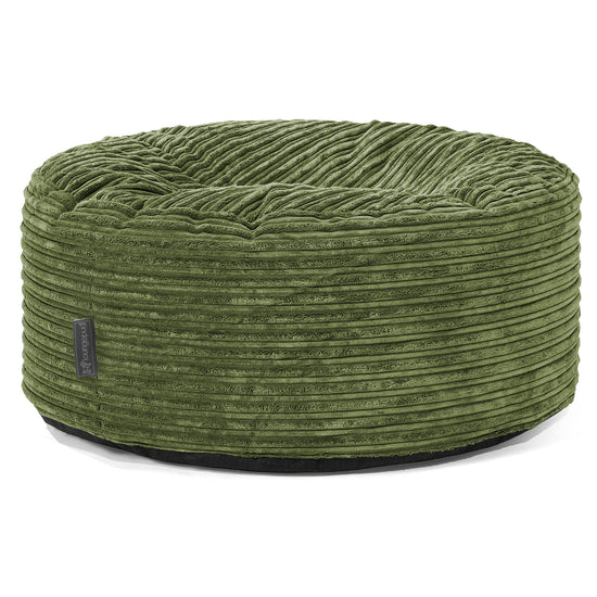 Ronde Poef - Corduroy Bosgroen 01