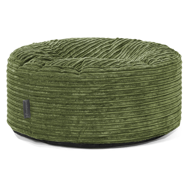 Ronde Poef - Corduroy Bosgroen 01