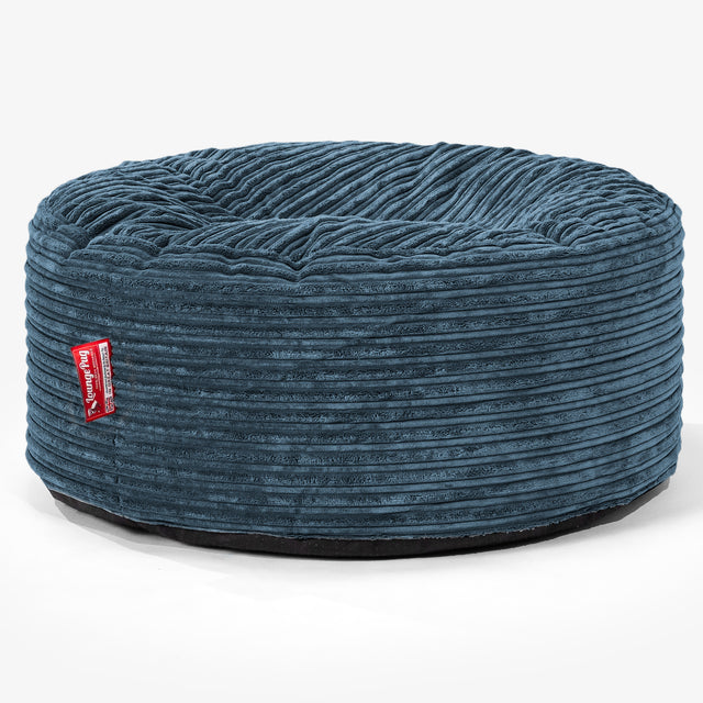 Ronde Poef - Corduroy Marineblauw 01